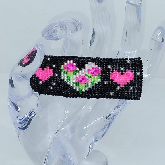 Beaded Barrette-Hair Clip-Handmade Beaded Barrette - Picture 2 of 4